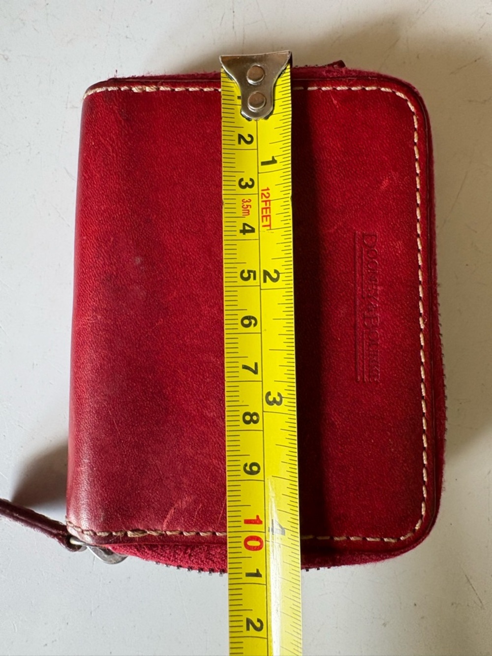 Vintage Red Leather Dooney & Bourke Wallet Made In Italy ID Panel Outside Small - Picture 9 of 10